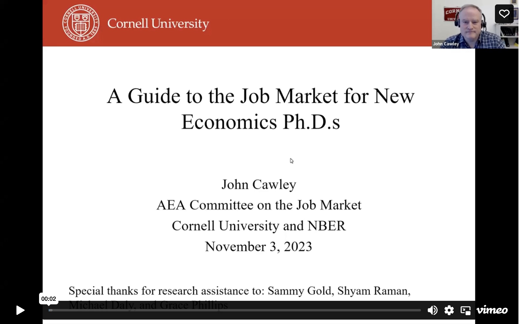 2023 Webinar on the Job Market
